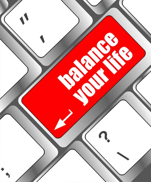 Équilibrer votre bouton de vie sur le clavier de l'ordinateur — Photo