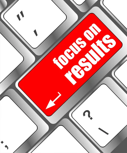 Moderne toetsenbord focus op resultaten tekst. Technologieconcept — Stockfoto