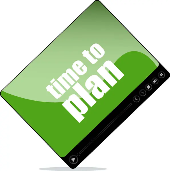 Video player for web with time to plan words — Stock Photo, Image