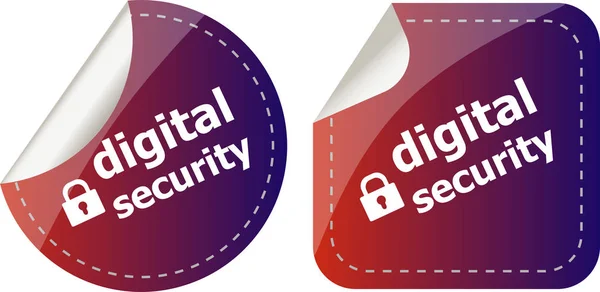 Набор этикеток для цифровой безопасности — стоковое фото