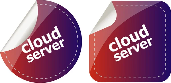 Cloud server computing concept, samolepky label tag — Stock fotografie