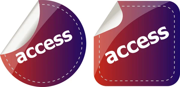 Access stickers set on white, icon button — Stock Photo, Image