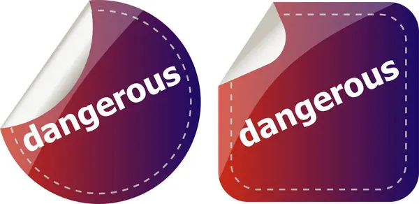 Parola pericolosa su adesivi set di pulsanti web, etichetta, icona — Foto Stock