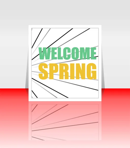 Welcome spring words on holiday card — Stock Photo, Image