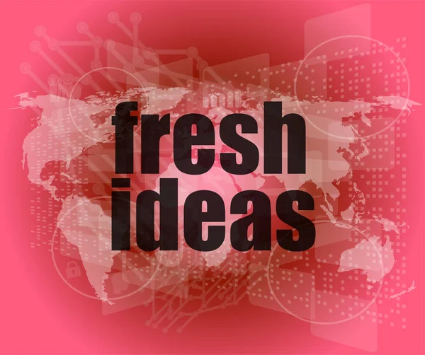 Ideas frescas palabras en la pantalla táctil digital, concepto de negocio — Foto de Stock