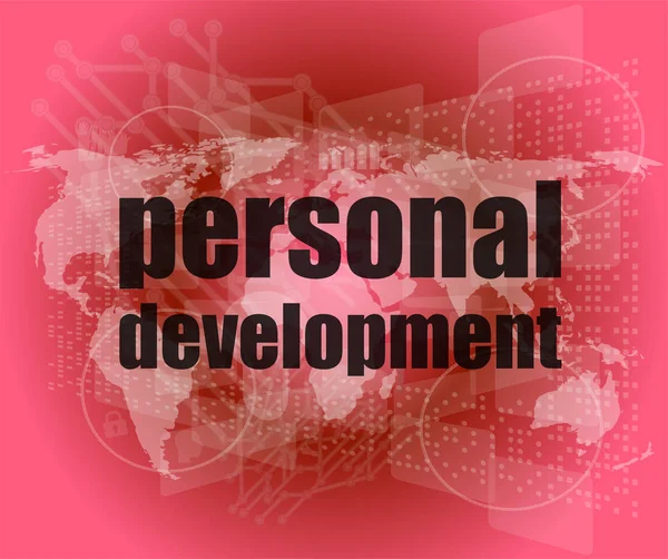 Palabra desarrollo personal en la pantalla digital 3d — Foto de Stock