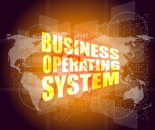 Business operativsystem word på digital pekskärm — Stockfoto
