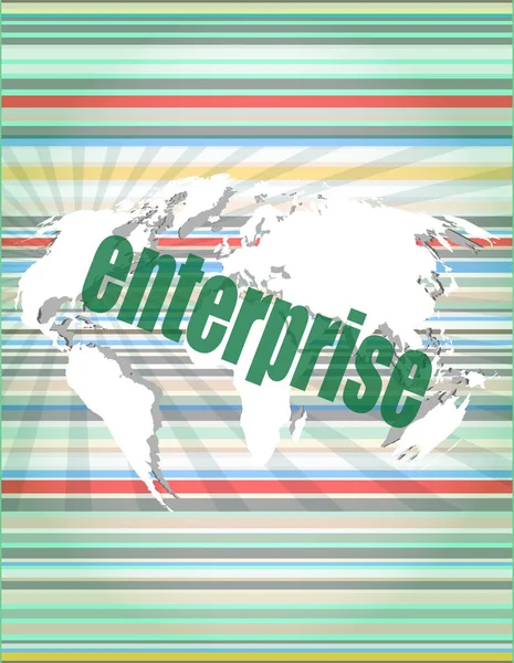 Business concept: enterprise words on digital screen — Stock Photo, Image