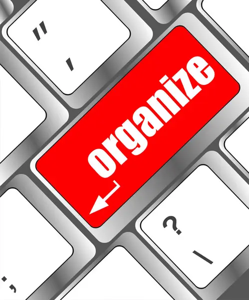 Word organizuj po wejściu klawisz klawiatury komputera — Zdjęcie stockowe