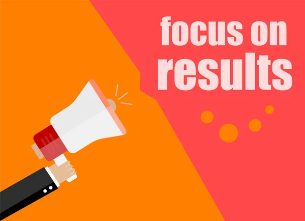 Focus on results. Flat design business concept Digital marketing business man holding megaphone for website and promotion banners. — Stock Photo, Image