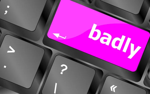 Badly word on computer button keyboard keys — Stock Photo, Image