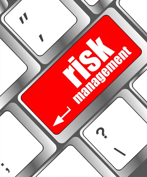 Teclado com botão de gerenciamento de risco, conceito de internet — Fotografia de Stock