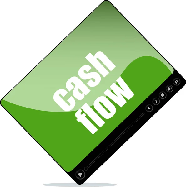 Lecteur vidéo pour web avec des mots de cash flow — Photo