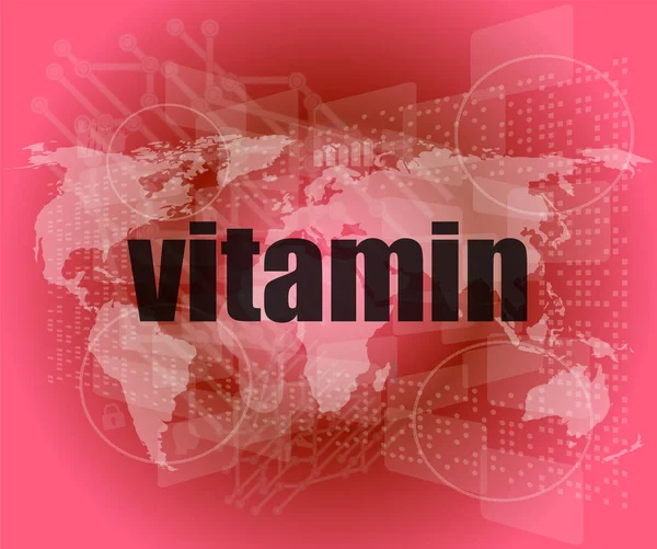 Wort Vitamin auf digitalem Bildschirm — Stockfoto