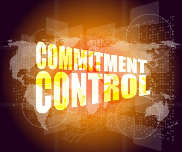 commitment control on business digital touch screen