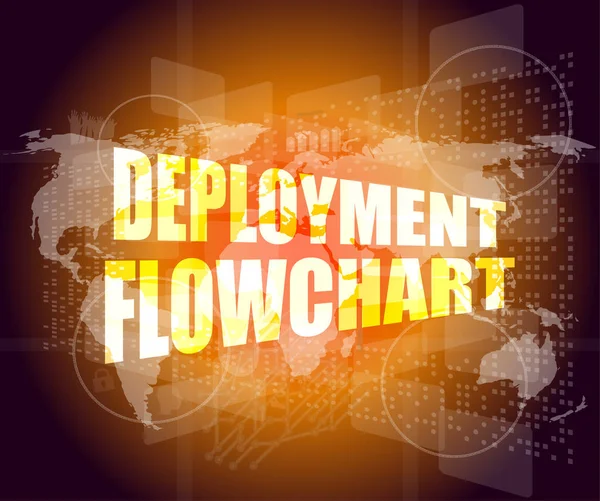 Deployment flowchart on business digital touch screen — Stock Photo, Image