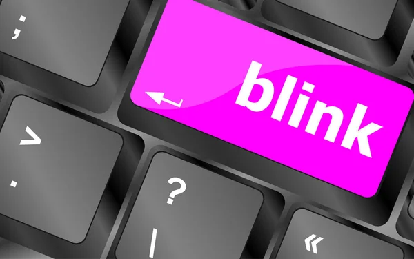 Modern dator tangentbord nyckel med ord blinka — Stockfoto