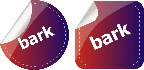 Bark word on stickers button set, επαγγελματική ετικέτα — Φωτογραφία Αρχείου
