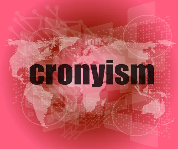 Woorden cronyisme op digitaal scherm, business concept — Stockfoto