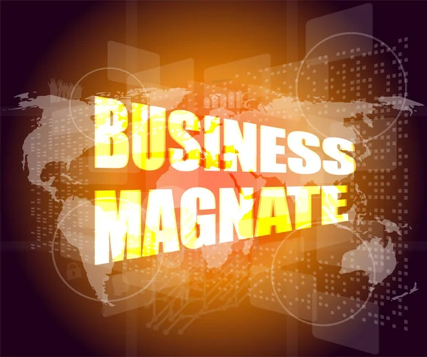 Business magnaten ord på digital pekskärm — Stockfoto