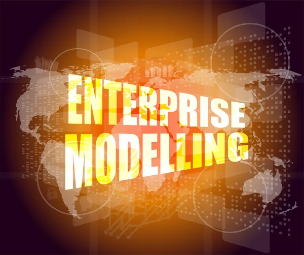 Enterprise modelling, interface hi technology, touch screen — стоковое фото