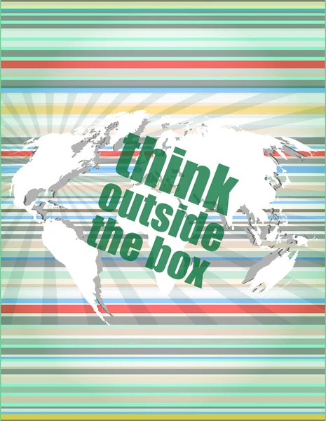Think outside the box words on digital touch screen — Stock Photo, Image