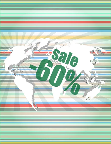 Prodej procento na obchodní digitální dotykové obrazovce — Stock fotografie