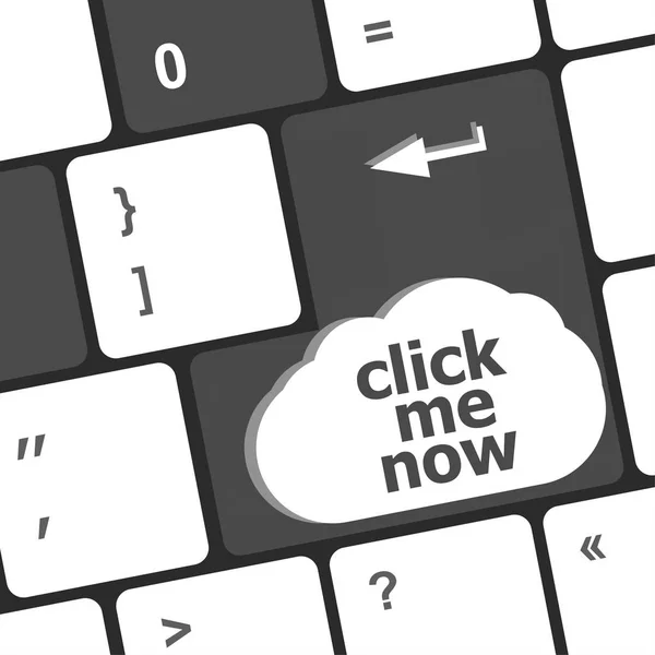 Keyboard with click me now button, internet concept — Stock Photo, Image
