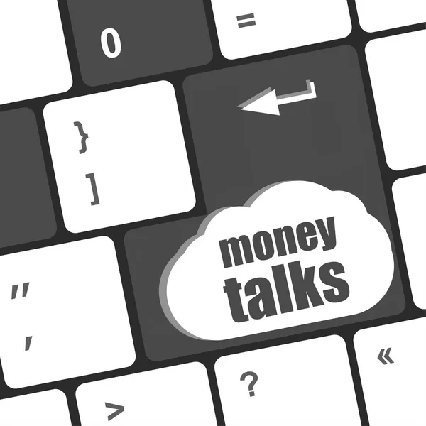 Money talks on computer keyboard key button — Stock Photo, Image