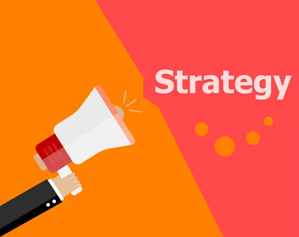 Plat ontwerp business concept. Strategie. Digitale marketing business man in het bezit van megafoon voor website en promotie banners. — Stockfoto