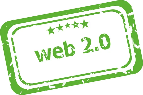 Web 2 0 grunge rubber stamp isolated on white background — Stock Photo, Image