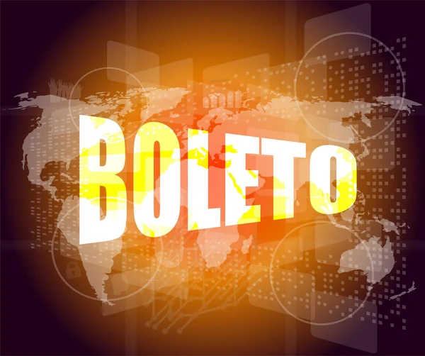 Backgrounds οθόνη αφής των επιχειρήσεων με boleto λέξη — Φωτογραφία Αρχείου