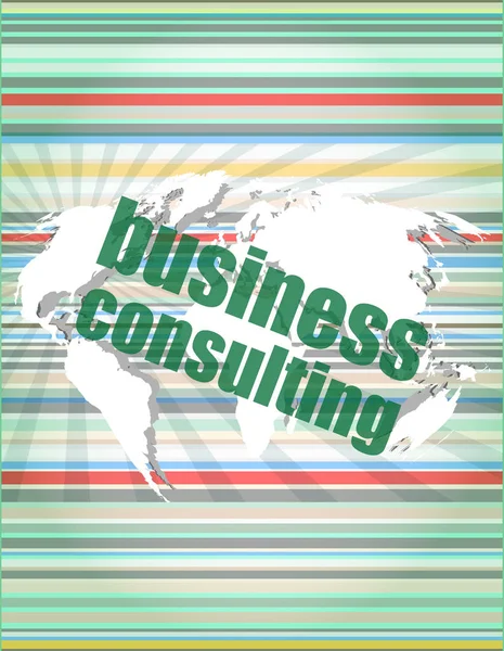 Words business consulting on digital screen, business concept — Stock Photo, Image