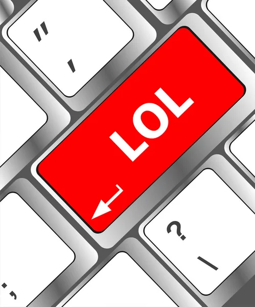 Tasten sagen lol auf Computer-Tastatur-Taste — Stockfoto