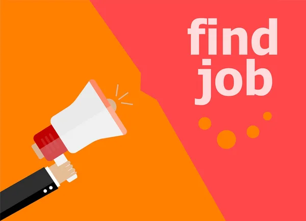 Find job. Hand holding a megaphone. flat style — Stock Photo, Image