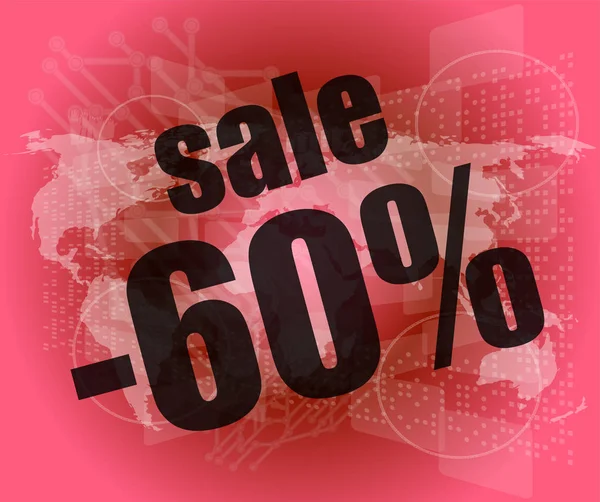 Percentual de venda na tela de toque digital de negócios — Fotografia de Stock