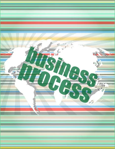 ( 영어 ) business process word on digital screen, mission control interface hi technology — 스톡 사진