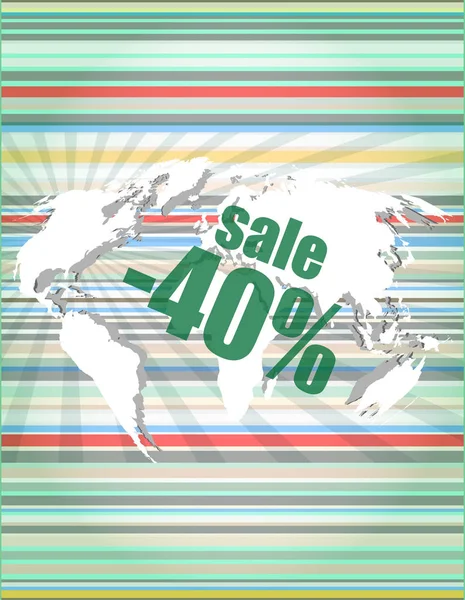 Sale percentage on business digital touch screen — Stock Photo, Image