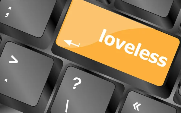 Sin amor en la tecla o el teclado que muestra internet citas concepto — Foto de Stock