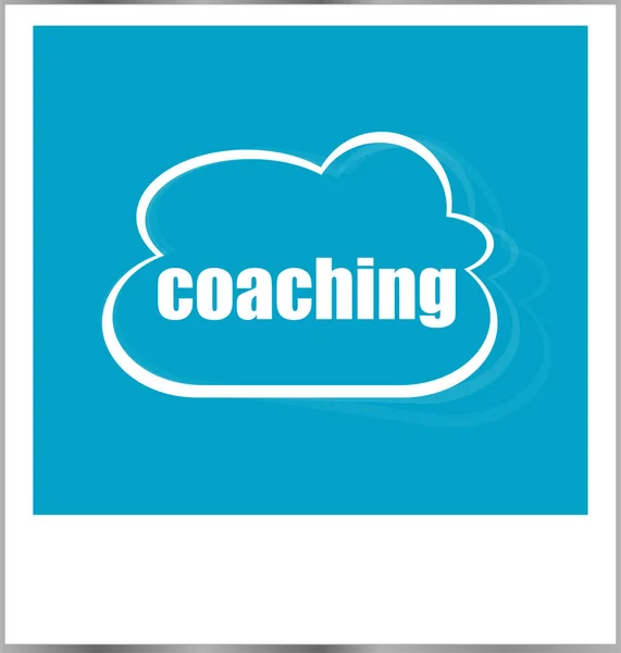 Parola di coaching concetto di business, cornice isolata su bianco — Foto Stock