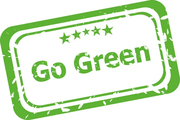 Go zielony grunge gumowy znaczek izolowany na białym — Zdjęcie stockowe