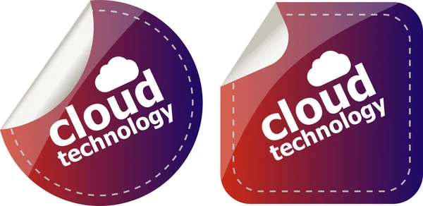 Cloudapplicatie stickers label set geïsoleerd op wit — Stockfoto