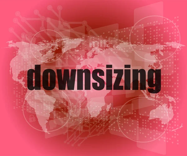 Conceito de negócio: palavras Downsizing em fundo digital — Fotografia de Stock