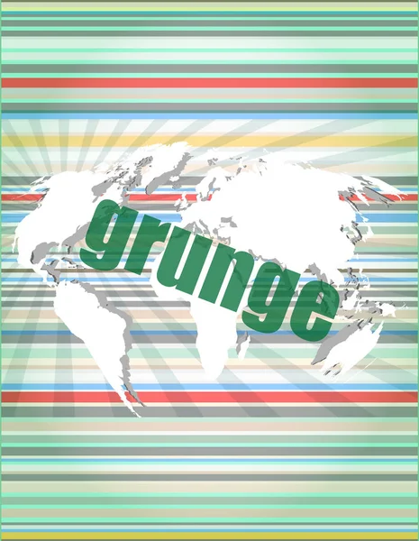 Dijital dokunmatik ekran arayüzündeki grunge sözcükleri — Stok fotoğraf
