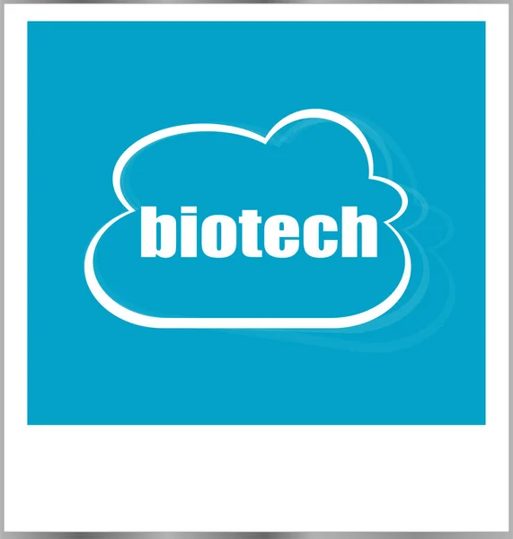 Conceito de negócio palavra biotecnologia, moldura de fotos isolado no branco — Fotografia de Stock
