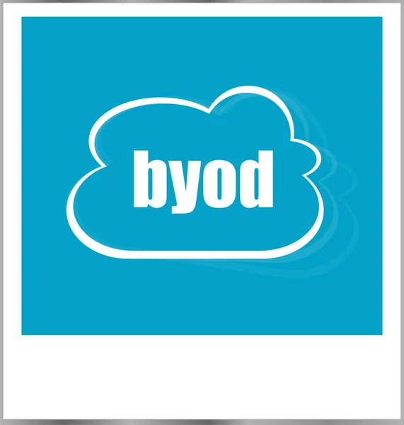 Byod word concept d'entreprise, cadre photo isolé sur blanc — Photo