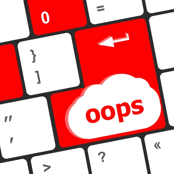 The word oops on a computer keyboard — Stock Photo, Image