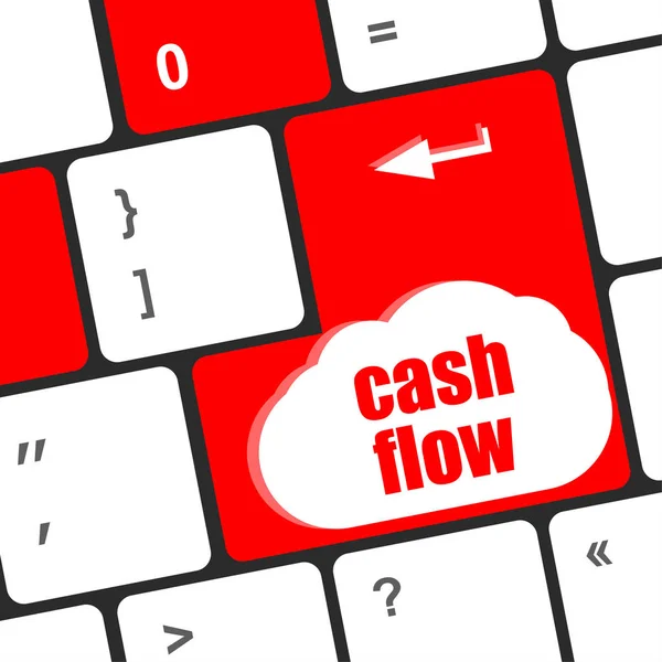 Cash flow words button on keyboard keys — Stock Photo, Image