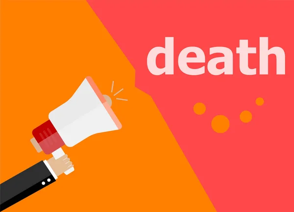 Flat design business concept. death. Digital marketing business man holding megaphone for website and promotion banners. — Stock Photo, Image