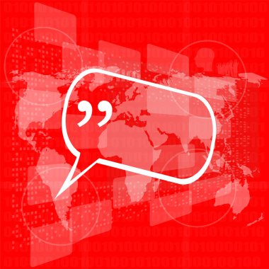  Alıntı Mark Konuşma Balonu. Alıntı işareti simgesi. Soyut arkaplan.